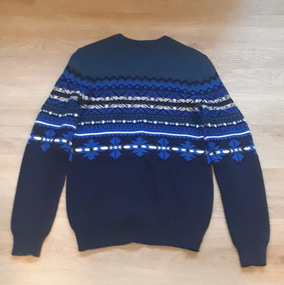 American Eagle Seriously Soft Blue Knit Geometric Pullover Sweater - XS - Picture 2 of 10